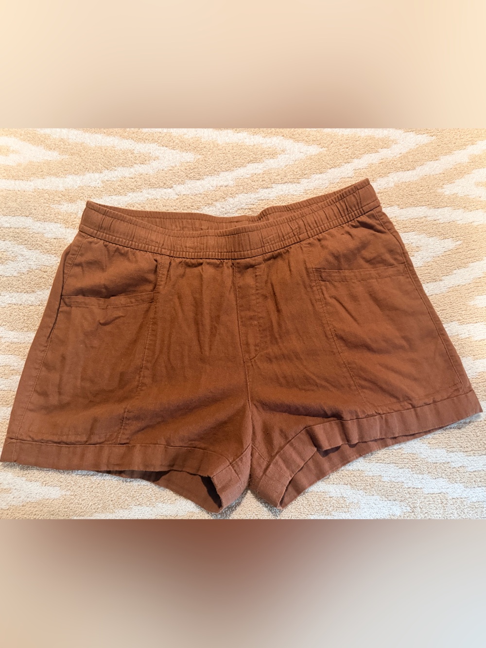 Old Navy Brown High-Rise Linen-Blend Relaxed Shorts